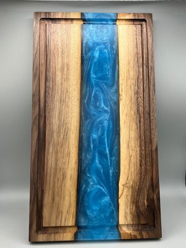 Black Walnut River Board - Blue Pigment