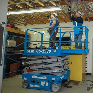 19 Ft Scissor lifts (25 Ft Working Height) 
1 Day $110
1 Week $235
4 Week Rate $410
4 Weeks $569-Del
