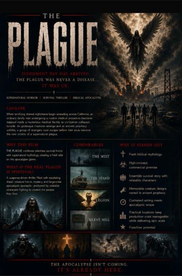 The Plague movie poster with apocalyptic imagery and theme.