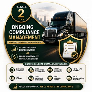 Ongoing compliance management service with weekly fees and multiple support features.