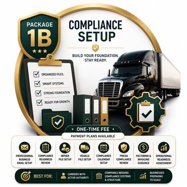 Compliance Setup Package 1B with trucking compliance services.