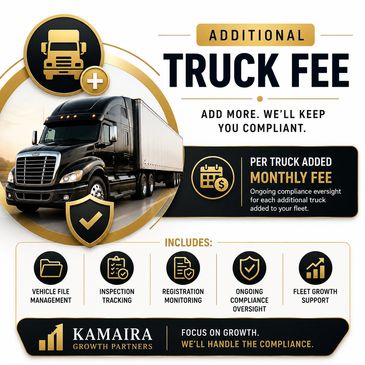 Advertisement for additional truck fee with compliance benefits.