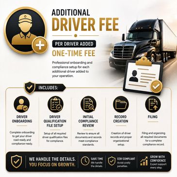 Additional one-time driver fee for onboarding and compliance.