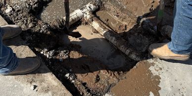 Broken sewer line