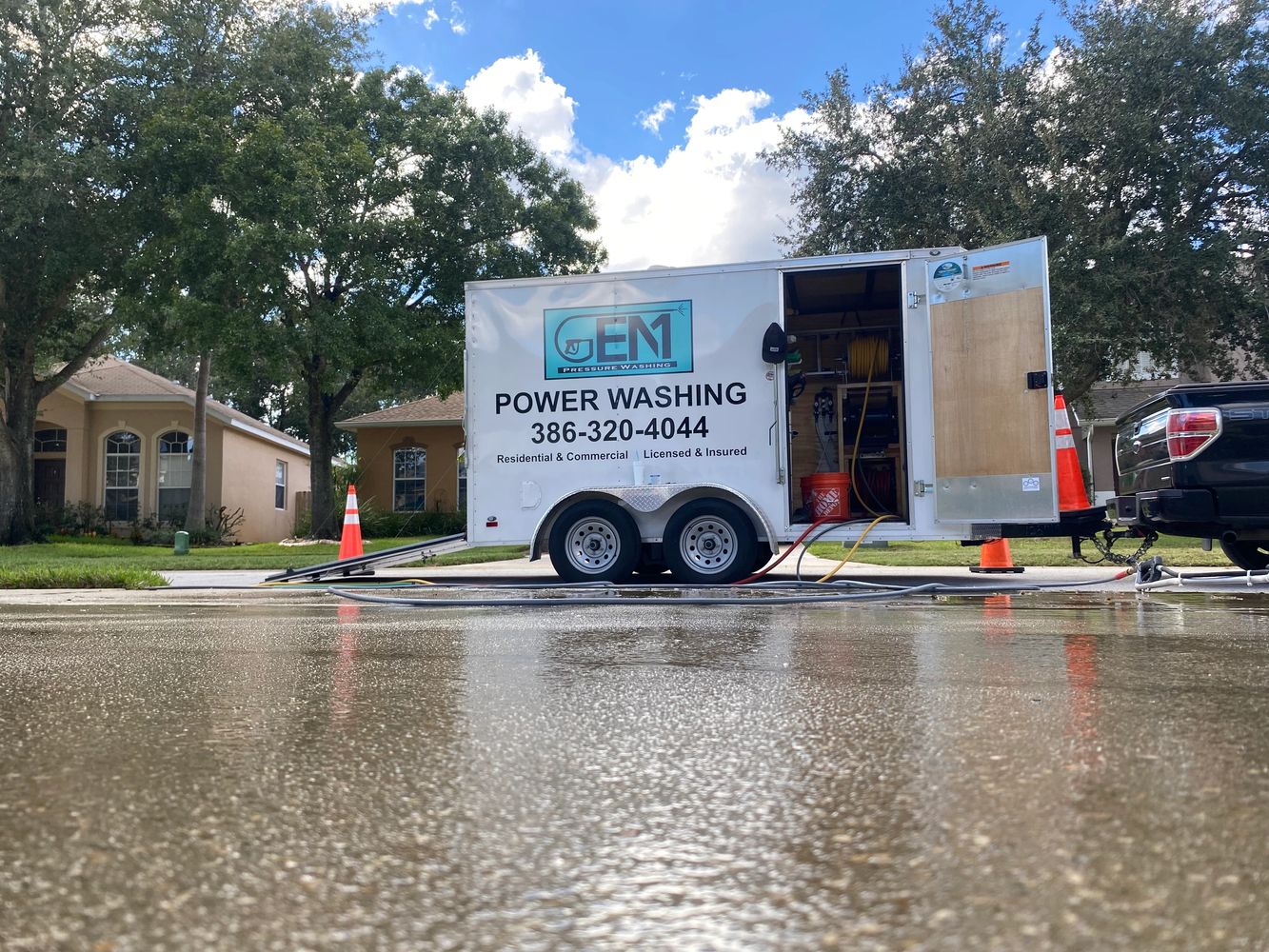 Pressure Washing Trailer And Driveway