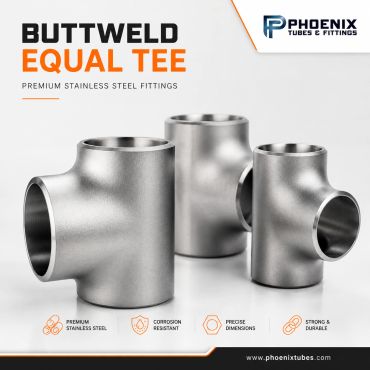 Premium stainless steel butt weld equal tee fittings by Phoenix Tubes &amp; Fittings.