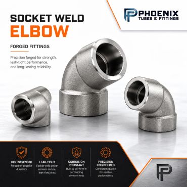 Socket weld elbow forged fittings by Phoenix Tubes &amp; Fittings.