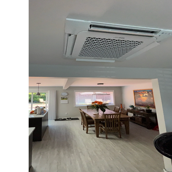 Heat pump ductless ceiling cassette Samsung windfree stylish