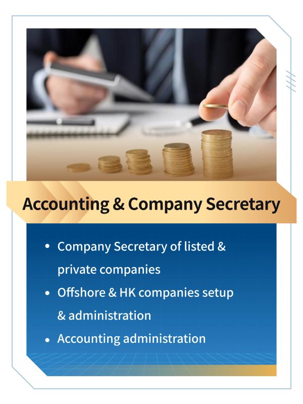 Business professional managing company finances and secretarial services.