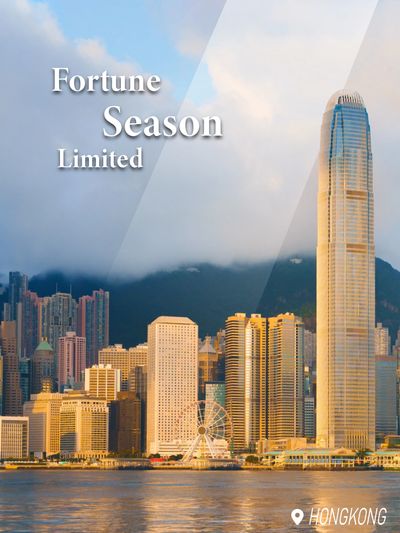 Cityscape of Hong Kong with tall buildings and a ferris wheel by the waterfront.