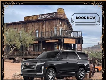 private tour excursion goldfield ghost town  family vacation cadillac escalade arizona apache trail