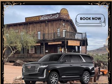 private tour excursion goldfield ghost town  family vacation cadillac escalade arizona apache trail