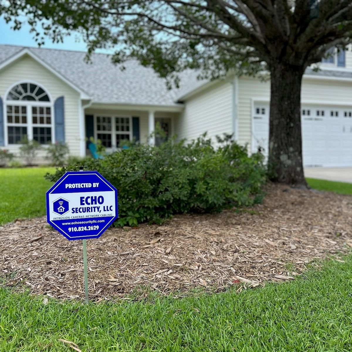 home security system yard sign