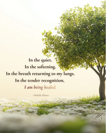 A tree of life, field of white flowers; a poem about the tender recognition of being healed by God