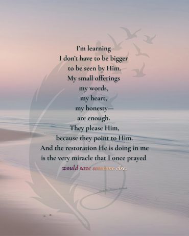 Ocean beach front soft blues, dusk, a poem about God's miraculous restoration in saving lives