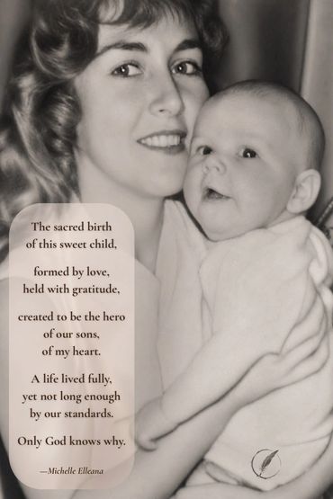 a birthday poem by Michelle Elleana honouring her late husband — the hero of her sons and her heart.