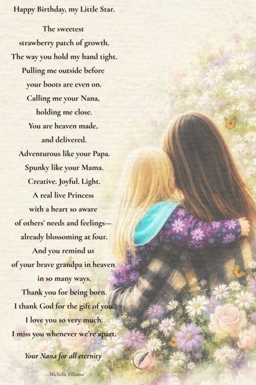 A Nana’s Letter to her granddaughter celebrating her creative spirit, kindness, and eternal love 