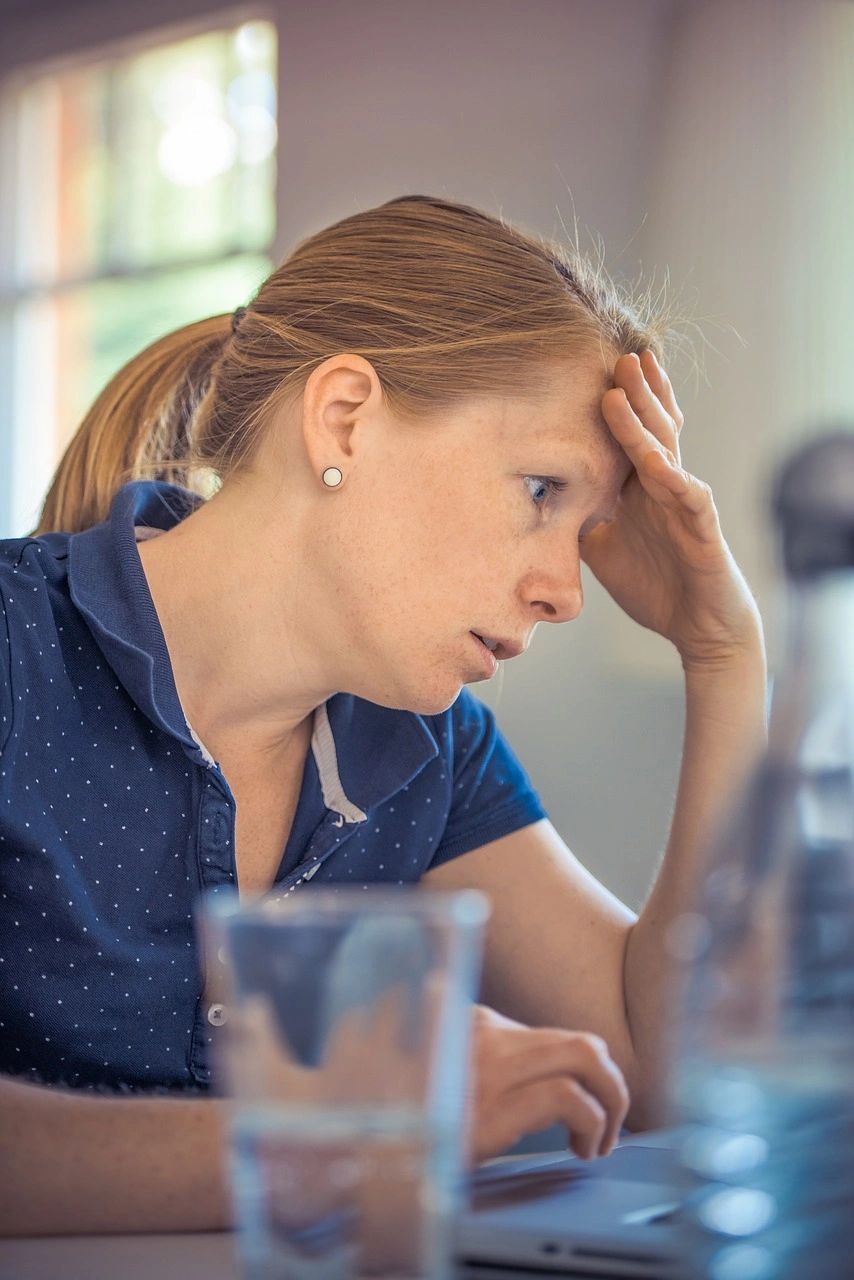 Woman frustrated at something Woman frustrated at something