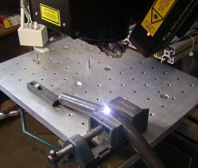 Laser marking in process