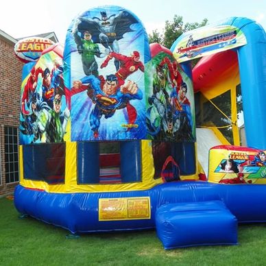 Super Hero Bounce House & Slide with 7ft Slide and Obstacle Course