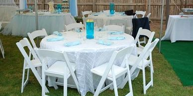 White Wedding Chairs - Linen - NJ Party Rentals