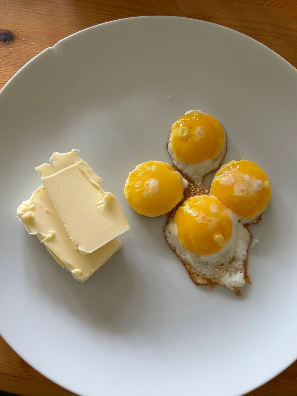 fried eggs and butter
