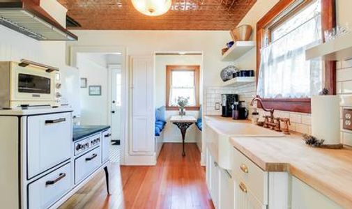 Renovated kitchen with 1920's stove