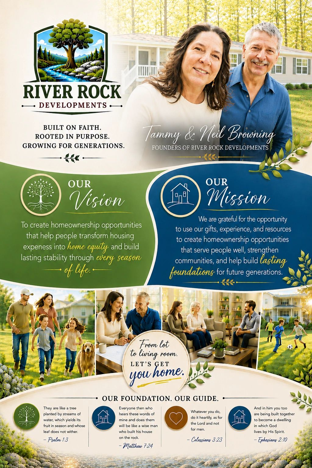 River Rock Developments vision and mission to create lasting homeownership opportunities.
