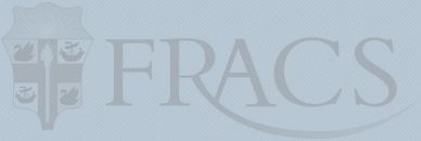 Logo of FRACS with a shield and symbols.