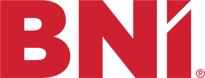Red BNI logo with bold letters and a registered trademark symbol.