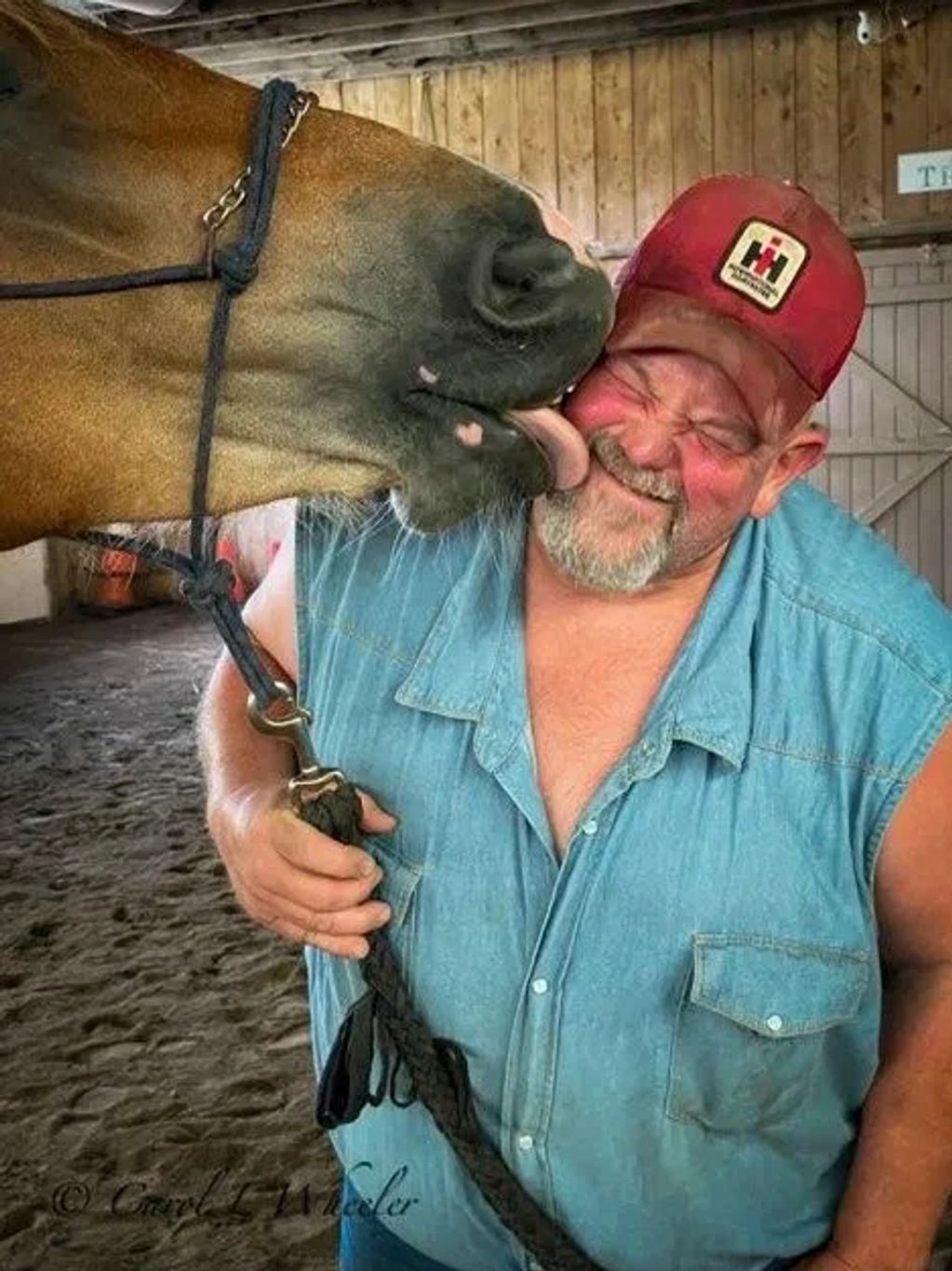 Patrick Wheeler with SonnyDaze Ranch program horse staff member 'Rosie'