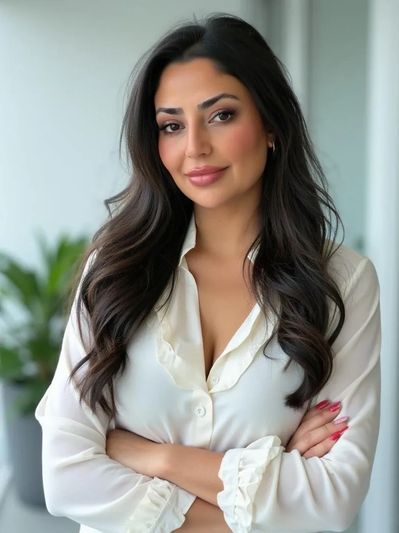 Samira Nadim standing at a dental office