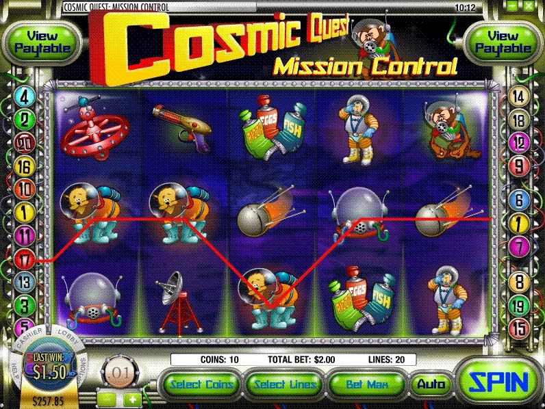 Cosmic Quest de 20 win lijnen gokkast met bonus spellen , SPEEL NU KLIK HIER!
