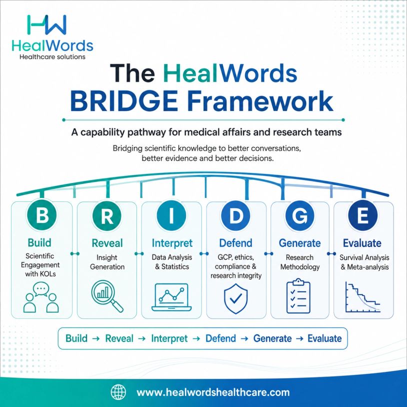 Framework HealWords BRIDGE untuk tim medis dan riset.
