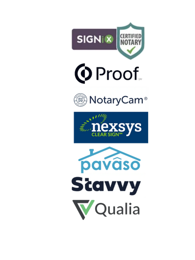 SIGNiX, Proof, NotaryCam, Nexsys Clear Sign, Pavaso, Stavvy, Qualia