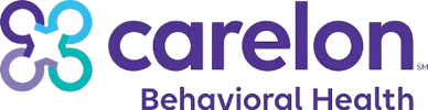 Carelon Behavioral Health logo with purple and teal colors.