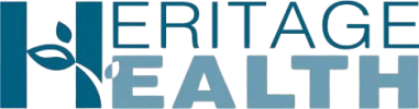 Heritage Health logo with blue text.