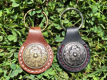 Leather & metal key fobs 