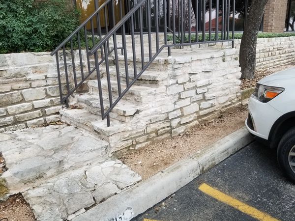 before concrete stairway replacement