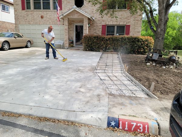 concrete driveway extension site preparation san antonio texas