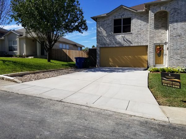 concrete driveway installation complete in san antonio texas