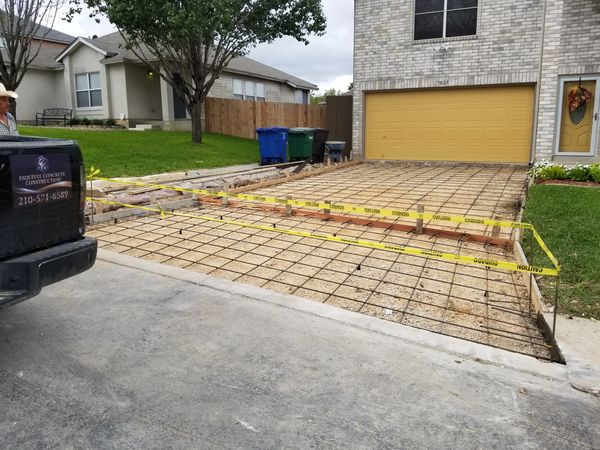 concrete installation site preparation formwork rebar and limestone base