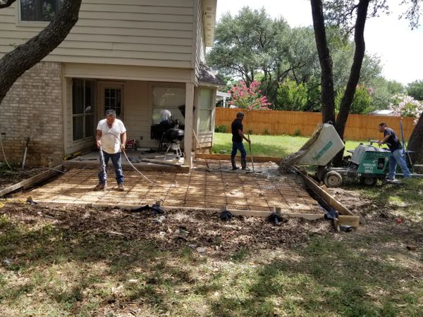 concrete patio addition installation