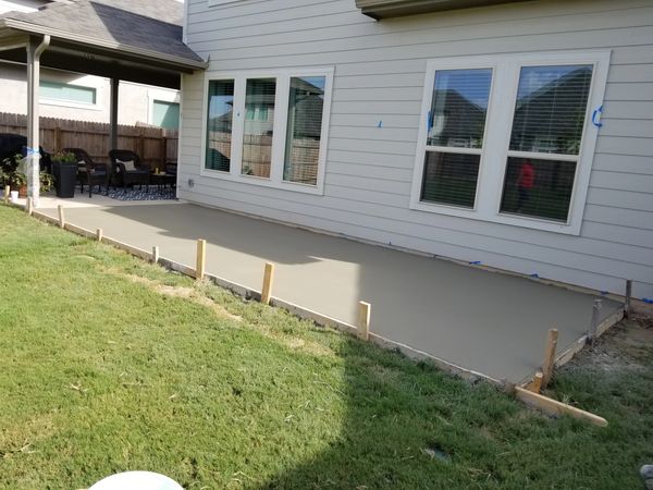 concrete patio installation