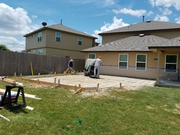 concrete patio installation mud buggy