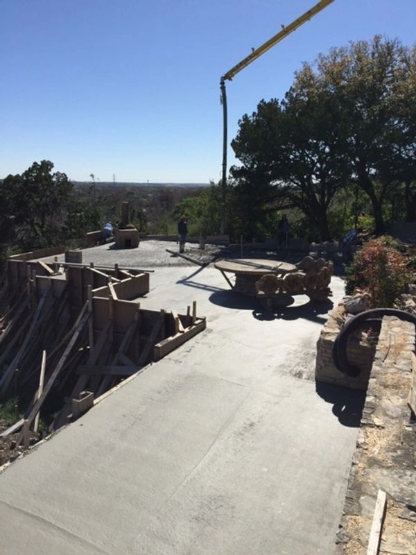 hilltop concrete patio installation formwork