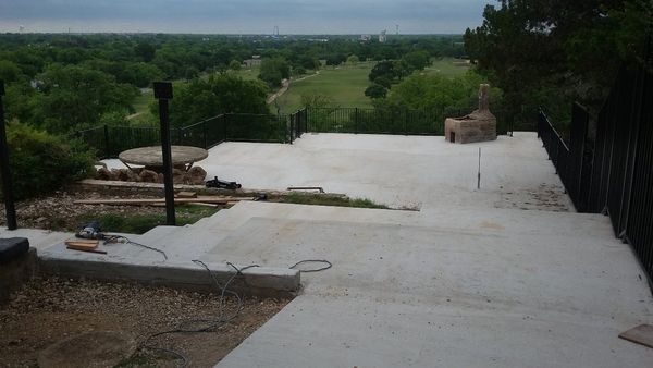 hilltop concrete patio steps installation new braunfels texas