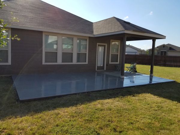 wet concrete patio addition