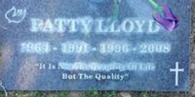 Gravestone of Batty Lloyd with birth and death years and a quote about life quality.