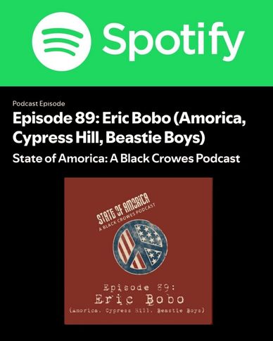 Spotify podcast episode featuring Eric Bobo from Americo, Cypress Hill, and Beastie Boys.